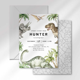 Invitación de cumpleaños a los dinosaurios jurásic
