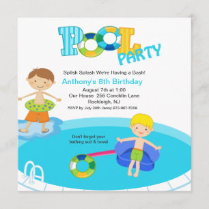 Invitación de cumpleaños a los Fiestas de la pisci