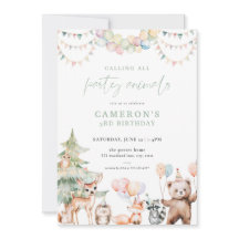 Invitación de cumpleaños a los Fiestas Green Woodl