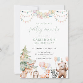 Invitación de cumpleaños a los Fiestas Green Woodl