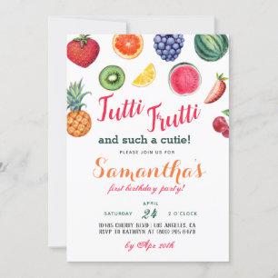 Invitación de cumpleaños a los Frutos Tutti Frutti