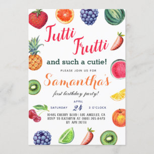Invitación de cumpleaños a los Frutos Tutti Frutti