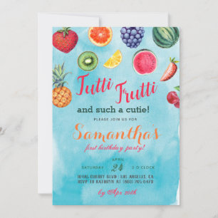 Invitación de cumpleaños a los Frutos Tutti Frutti