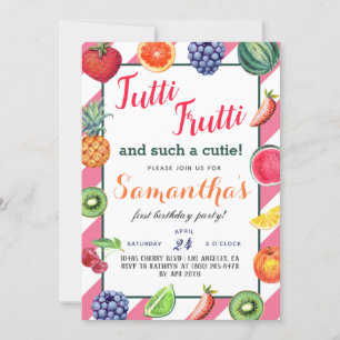 Invitación de cumpleaños a los Frutos Tutti Frutti