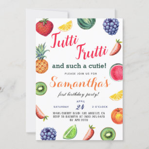 Invitación de cumpleaños a los Frutos Tutti Frutti
