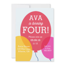 Invitación de cumpleaños a los globos