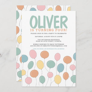 Invitación de cumpleaños a los globos