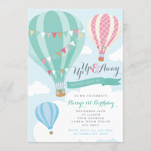 Invitación de cumpleaños a los globos aerostáticos