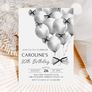Invitación de cumpleaños a los globos Black Bow