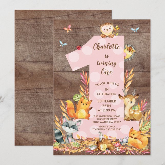 Invitación de cumpleaños a los grandes Chicas de W (Anverso / Reverso)