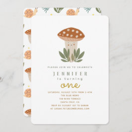 Invitación de cumpleaños a los hongos pequeños