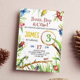 Invitación de cumpleaños a los insectos naturales