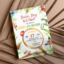 Invitación de cumpleaños a los insectos naturales