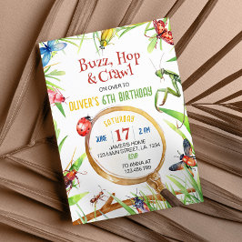 Invitación de cumpleaños a los insectos naturales