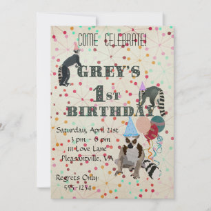 Invitación de cumpleaños a los Lemurs