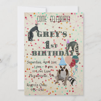 Invitación de cumpleaños a los Lemurs