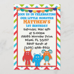 Invitación de cumpleaños a los monstruos