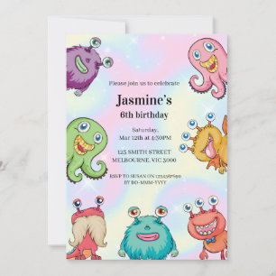 Invitación de cumpleaños a los Monstruos Mágicos