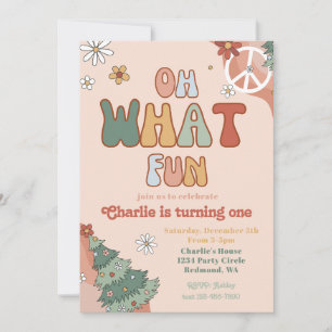 Invitación de cumpleaños a los Navidades Groovy   