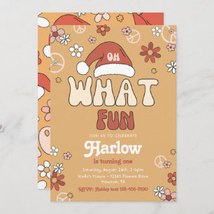 Invitación de cumpleaños a los Navidades Groovy