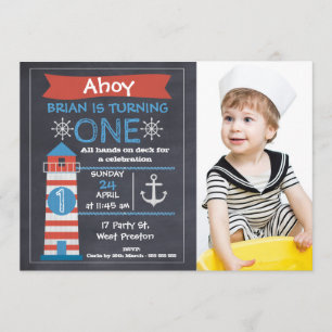 Invitación de cumpleaños a los niños al faro náuti