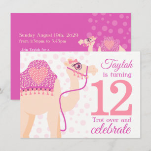 Invitación de cumpleaños a los niños camellos que