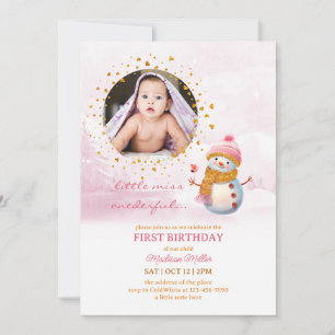 Invitación de cumpleaños a los niños con foto de P
