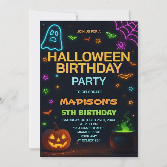 Invitación de cumpleaños a los niños con parche de (Anverso)