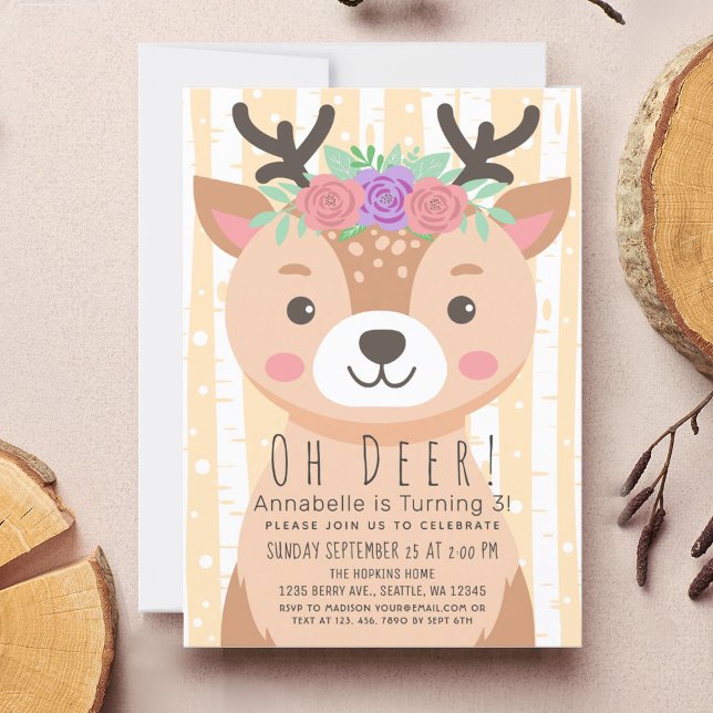 Invitación de cumpleaños a los niños de ciervos co (Subido por el creador)