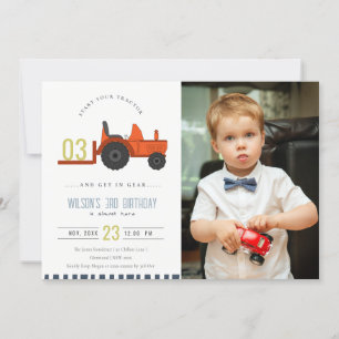 Invitación de cumpleaños a los niños de foto de Tr
