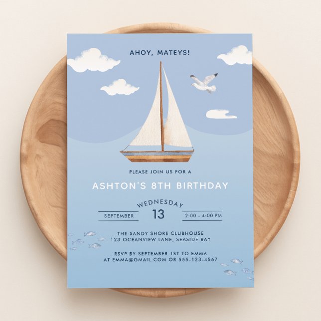 Invitación de cumpleaños a los niños de los barcos (Subido por el creador)