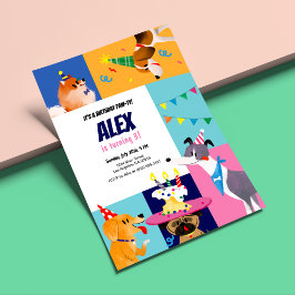 Invitación de cumpleaños a los niños de Paw-ty