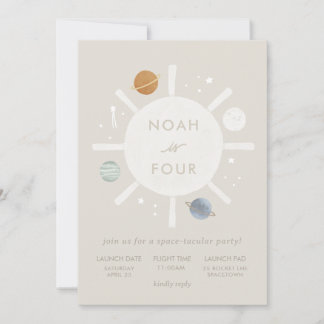 Invitación de cumpleaños a los niños del espacio s