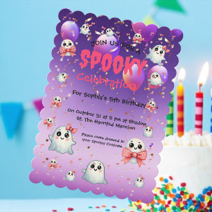 Invitación de cumpleaños a los niños fantasmas de 