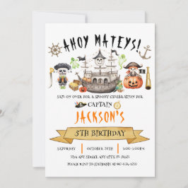 Invitación de cumpleaños a los niños piratas de Ha