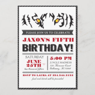 Invitación de cumpleaños a los ojos de tigres mode