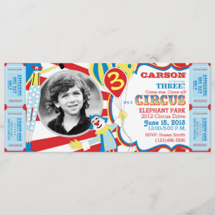 Invitación de cumpleaños a los payasos de Circus