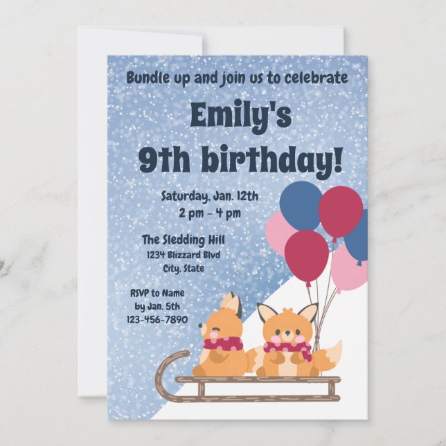Invitación de cumpleaños a los perros que duermen (Anverso)