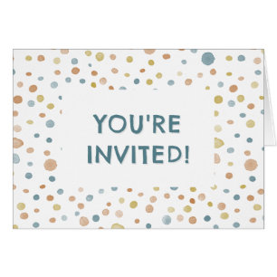 Invitación de cumpleaños a los puntos de acuarela 