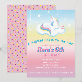 Invitación de cumpleaños a los sueños de Unicorn