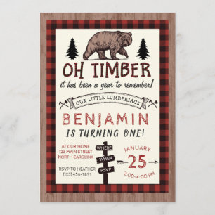 Invitación de cumpleaños a Lumberjack Cumpleaños d