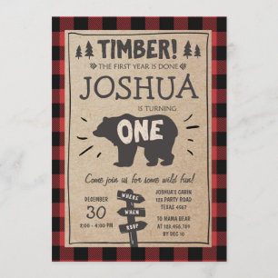 Invitación de cumpleaños a Lumberjack Cumpleaños d