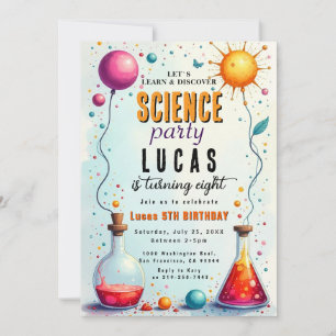 Invitación de cumpleaños a Mad Science Fiesta