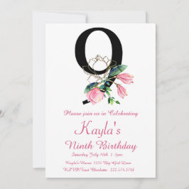 Invitación de cumpleaños a Magnolia, noveno cumple