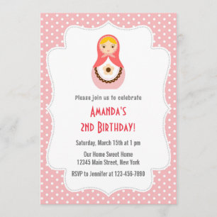Invitación de cumpleaños a Matryoshka Doll