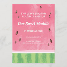 Invitación de cumpleaños a Melón fiesta verano