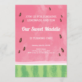 Invitación de cumpleaños a Melón fiesta verano