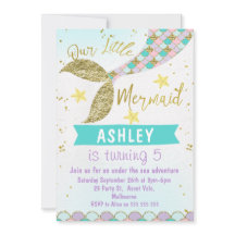 invitación de cumpleaños a mermaid Tail