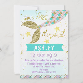 invitación de cumpleaños a mermaid Tail
