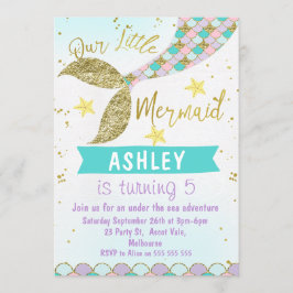 invitación de cumpleaños a mermaid Tail